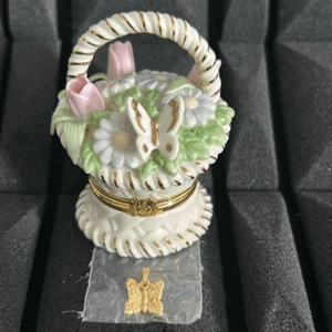 Lenox treasures "Basket Of Blossoms"exclusive edition Trinket, gold tone - Picture 1 of 9