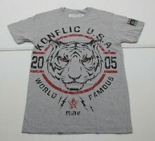 KONFLIC FOREVER Men's Small Heather Gray Cotton MMU Lion T-Shirt ~NEW