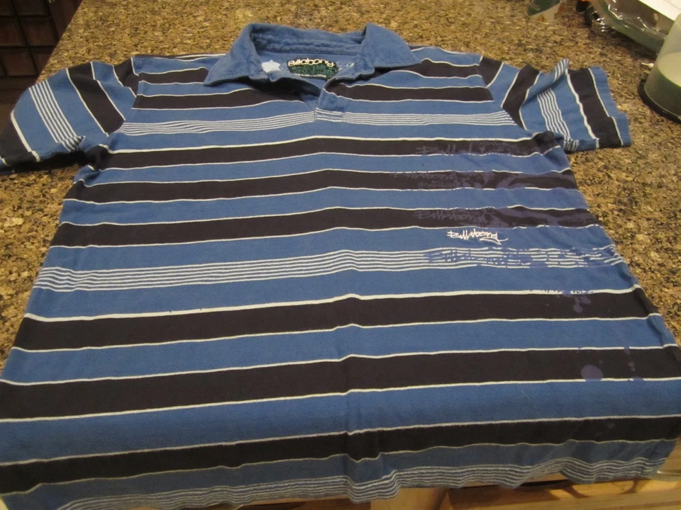 Billabong Youth Polo Shirt - Blue/Black - Youth Large - Image 1 of 1