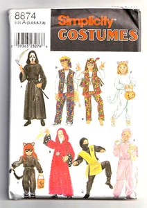 Simplicity 8874 Kids Halloween Costumes-Top-Robe Hood 3-4-5-6-7-8 Sewing Pattern - Picture 1 of 2