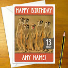 MEERKATS Personalised Birthday Card - A5 animal animals wild meerkat gang happy