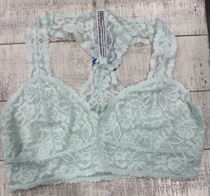 Free People Galloon Lace Racerback Bralette Gr. M Sky Neu mit Etikett FP2 - Bild 1 von 3