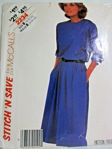McCalls Pattern 2234 Sizes 16-20 Misses Pullover Dress Uncut 1985 - Picture 1 of 2
