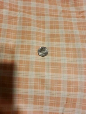 Vintage JOAN KESSLER Concord Fabrics 100% Cotton Peach Plaid 4 Yards x 44" USA - Image 1 of 3