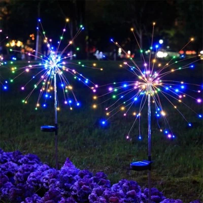 150 LED Solar Firework Lights Outdoor Waterproof Path Lawn Garden Decor Lamp USA - Image 1 of 4
