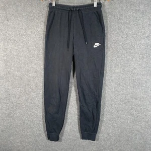 Nike Pants Womens Small Black White Jogger Sweatpants Sweat Track Ladies 10V - Picture 1 of 13