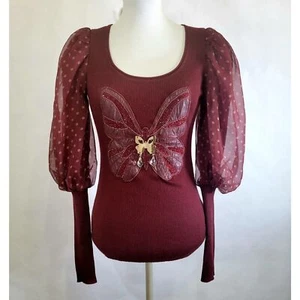 Cannes Gaicy Fairycore Cottage Core Festival Renaissance Schmetterling Top Gr. M - Bild 1 von 13