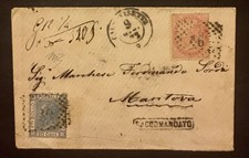 Regno 40+20 Cent 1873 Caltanisetta C2 Sicilia Raccomandata Mantova Rara