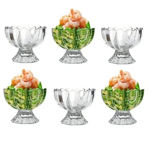 6 x cuencos de vidrio para cóctel de gambas aperitivo vasos para servir platos con tallo - Imagen 1 de 5