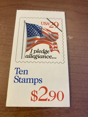 U.S. BOOKLET OF 10  SCOTT#BK198 1992 29ct FLAG & PLEDGE MINT RED DENOM - Image 1 of 3
