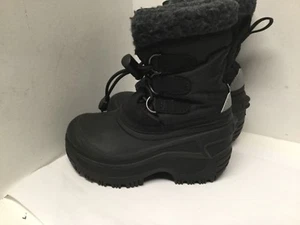 Kinder Winterstiefel Größe 6 schwarz hergestellt für kanadische Winter Rallye Schuhe F7 - Bild 1 von 7