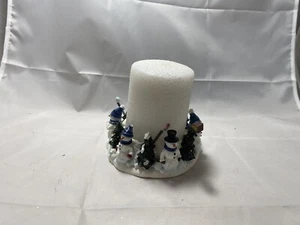 Christmas Snowman Pilar candle Holder with candle - Picture 1 of 1