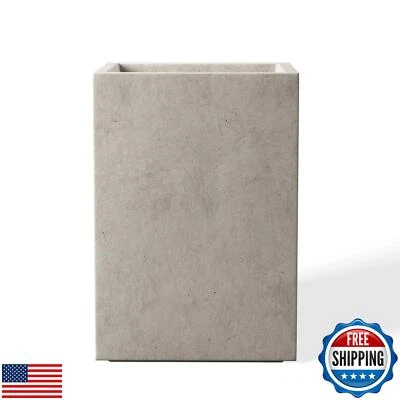 Kante 15.7" H Tall Rectangular Concrete Planters, Outdoor Indoor Lightweight  - Image 1 of 4