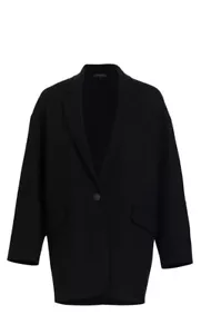 $895 Rag & Bone Danny Splittable Wool Blend Coat in Black - Size Xxs - Picture 1 of 8