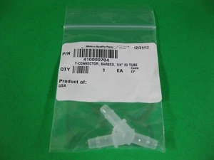 Waters Y-Connector, Barbed ¼" ID Tube -- 410000704 -- New - Picture 1 of 6