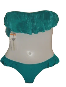 Traje de baño O'Neill 2 PIEZAS BIKINI traje de baño verde azulado acolchado con volantes Top Talla S ropa de playa - Imagen 1 de 4