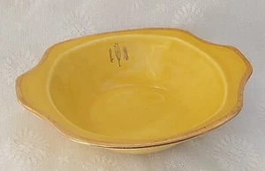 Paden City Pottery 6" Diameter Glazed Tab Handle Yellow Bowl - Picture 1 of 8