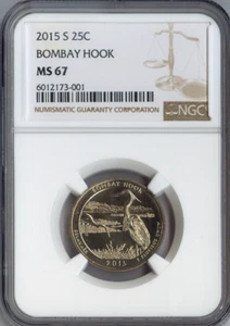 2015-S Bombay Hook Quarter NGC MS67 Auction - Picture 1 of 2