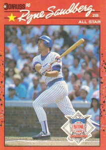 1990 Donruss Baseball #692B (All-Star stats back) Ryne Sandberg AS
