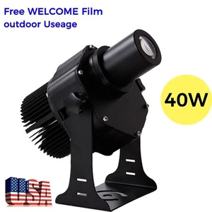 40W Outdoor LED Gobo Projector Advertising Logo Light IP65 Rotating Glass Gobos - Picture 1 of 9