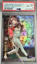 1998 Ken Griffey Jr. / Roger Clemens Topps Mystery Refractor Finest 2#M9  PSA 8