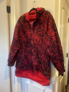 FERA Ski Wear Women’s Hooded Jacket Color Red/Black Size 8 - Picture 1 of 8