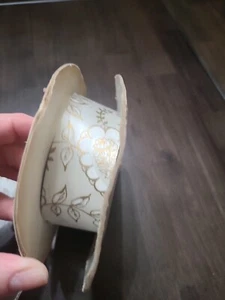 Vintage Supertex Ribbon Co White Gold Wedding Floral Florist 1 3/8" W - Picture 1 of 8