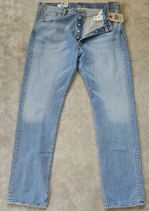 NEU LEVI'S Levi 501 BUTTON FLY Denim Blue Jeans BIKER 36 x 34 Levis Trucker - Bild 1 von 5