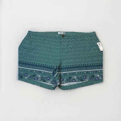 NUEVO CON ETIQUETAS✨ Pantalones Cortos de Verano de Lino Estampado Verde Turquesa Azul Marino Antiguo ENVÍO Foto 1 de 4