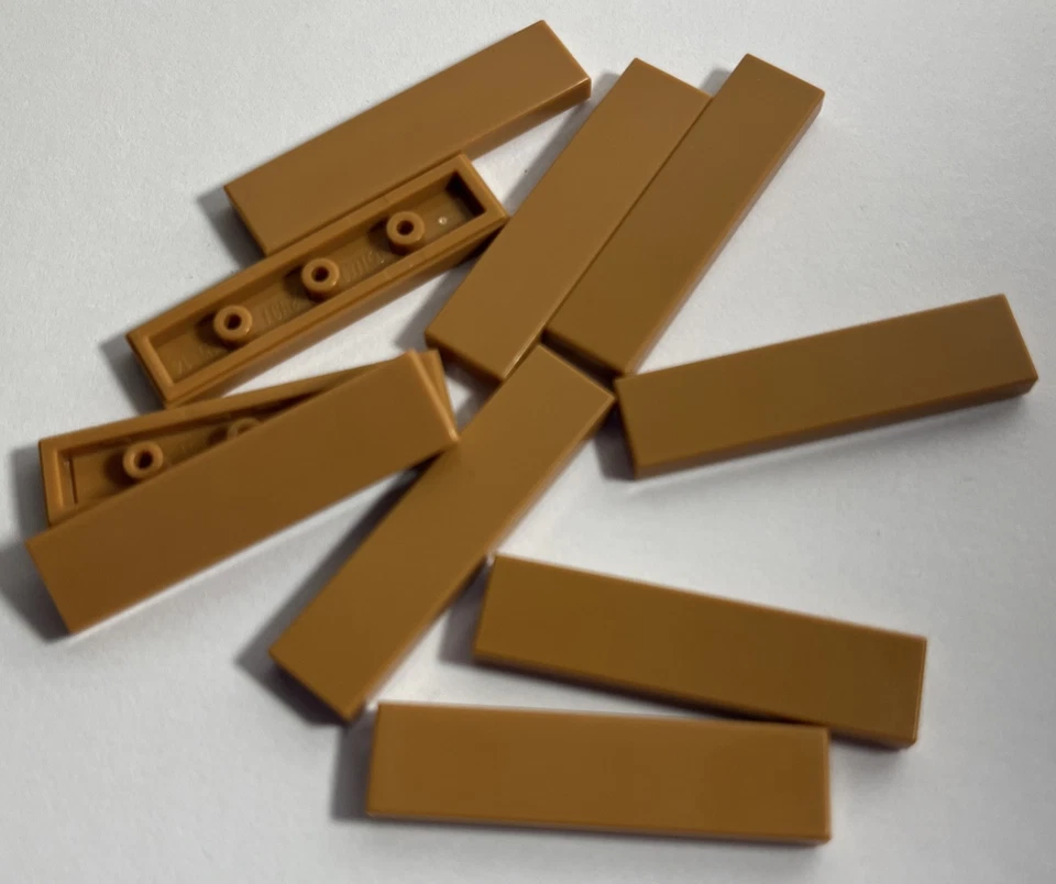 10 x Lego Tile 1 x 4, Part 2431, City, Classic, Star Wars, Town - Dark Nougat - Image 1 of 1