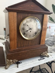 Antique Seth Thomas Sonora 4 Bell Mantle Clock W/key , Ticking Continuously - Picture 1 of 17