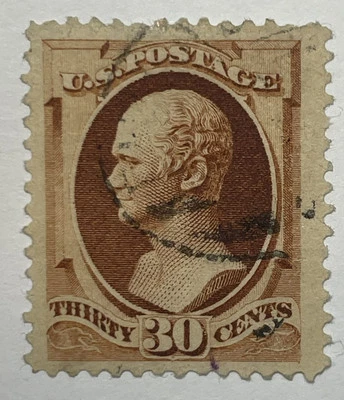 US #217 1888 30c orange brown Hamilton ABN Used/VF;  $90 SCV - Image 1 of 3
