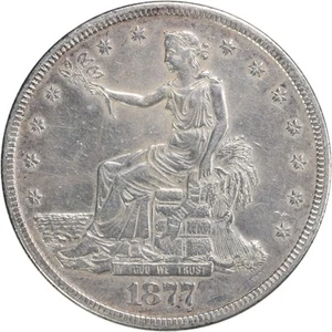 1877-S Trade Silver Dollar AU Uncertified #1110 - Picture 1 of 2