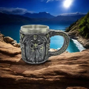 Templar Knight Warrior Tankard Gothic Medieval Mug Historical Fantasy Drinkware - Picture 1 of 4