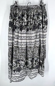 Jane Ashley Casual Lifestyle Boho Festival Tiered Maxi Skirt Small Cotton Gauze - Picture 1 of 7