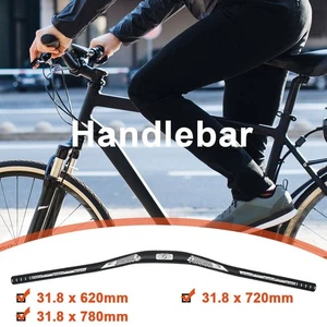 Cycling MTB Mountain Bike Bicycle Handlebar 31.8x620/720/780mm Riser Bar Alum - Picture 1 of 10