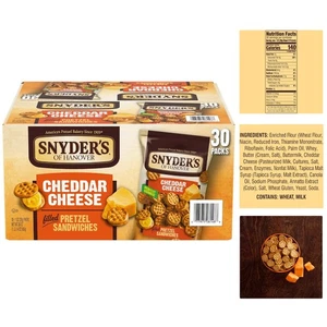 Snyder's Cheddar Cheese Pretzel Sandwiches - Delizioso Snack Pack, 30 Ct - Foto 1 di 9