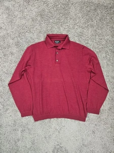 St. Croix Made in USA Men’s Medium Fashion Fit Polo Sweater Red Knit Long Sleeve - Picture 1 of 9