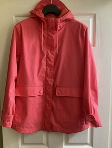 Marks & Spencer UK 12 Jacket Coral Rubberised Rain Coat With Hood - Picture 1 of 20