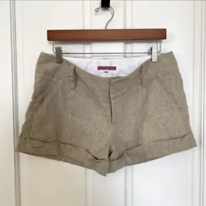 alice + olivia Tan Linen Blend Shorts Women’s Size 10 - Picture 1 of 4