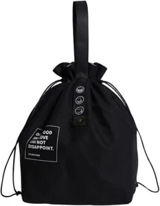 Canvas Drawstring Lunch Bag Insulated Lunch Tote Japanese Style Bento Tote Bag R - Picture 1 of 12
