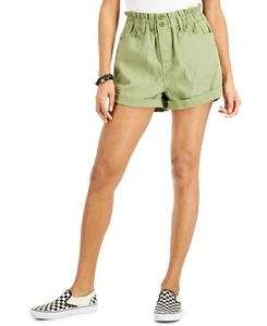 Dollhouse Women's Juniors' Paperbag-Waist High Rise Shorts in Sage - Picture 1 of 1