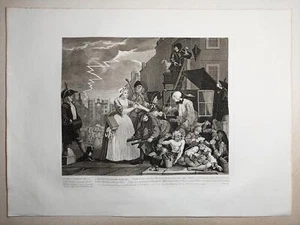 Stampa antica William Hogarth A Rake's Progress, Tavola 4 Heath edition 1822 - Bild 1 von 3