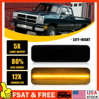 2 дымчатых светодиодных передних габаритных фонаря для пикапа Dodge D150 D250 D350 W150 W250 - Изображение 1 из 4