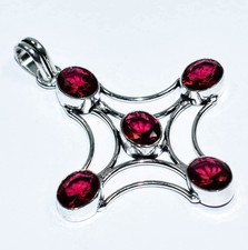 Silver Jewelry Pendant Pink Rubellite Gemstone 925