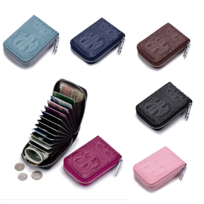 Pequeño Estuche para Tarjetas Cartera Cuero Bolsillo Cartera Cremallera Portatarjetas para Mujeres Hombres Foto 1 de 4