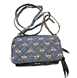 Vera Bradley Purse, Bees Navy Wallet Crossbody - Excellent Condition - Picture 1 of 5