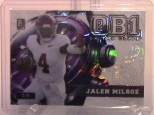 #1818 Jalen Milroe 2025 WC On The Clock #OCW-WH-JM2 White Laser 7/8  RC Seahawks - Picture 1 of 2