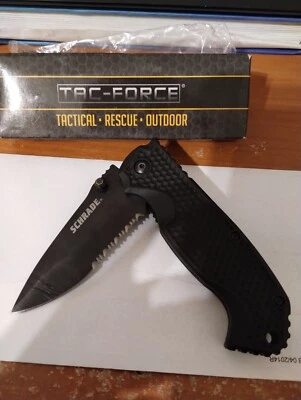 CUCHILLO SCHRADE 3.5" NEGRO CUCHILLOS PLEGABLES TÁCTICO RESCATE EXTERIOR Foto 1 de 2
