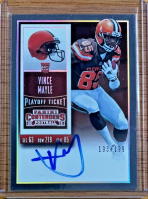 2015 Panini Contenders Playoff Ticket #241-A VINCE MAYLE RC AUTO BROWNS 193/199 - Image 1 of 4